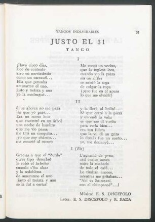 Justo el 31 : Tango