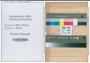 Entnazifizierung Elisabeth Kremer , geb. 02.03.1914 (Sekretaerin)