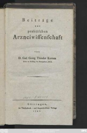 Beiträge zur praktischen Arzneiwissenschaft