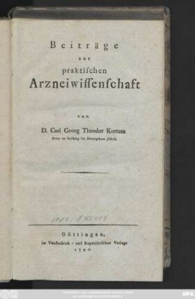 Beiträge zur praktischen Arzneiwissenschaft