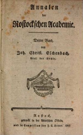 Annalen der Rostockschen Academie. 3. 1792