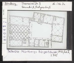 Nürnberg: Theresienstr. 7, Grundriss, Erdgeschoss, 15./16. Jhd.