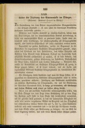 XXII. Ueber die Fixirung des Ammoniaks im Dünger