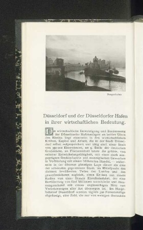Düsseldorf und der Düsseldorfer Hafen in ihrer wirtschaftlichen Bedeutung.