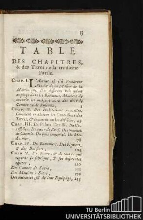 Table des chapitres, & des Titres de la troisiéme Partie.