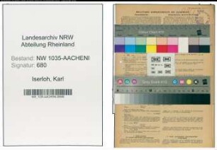 Entnazifizierung Karl Iserloh , geb. 20.05.1899 (Bergbeamter)
