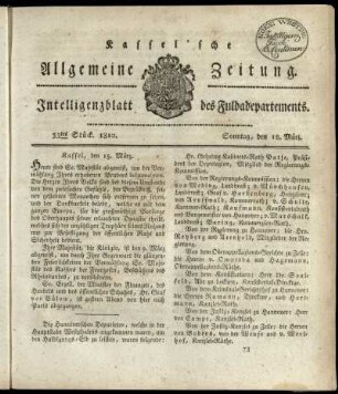 33tes Stueck, Sonntag, den 18. Maerz 1810