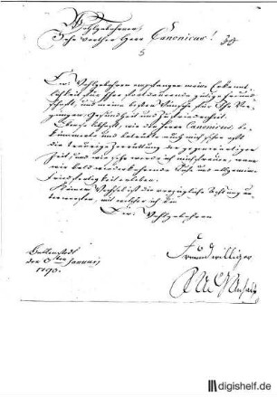 5: Brief von Friedrich Albrecht Fürst von Anhalt-Bernburg an Johann Wilhelm Ludwig Gleim
