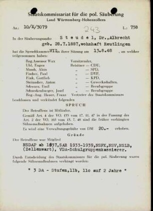Steudel, Albrecht, Dr.