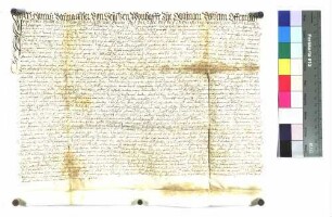 Hans Baunackher zu Eggingen (Öggingen) gibt Dietrich von Bernhausen einen Falllehenrevers über ein Hofgut zu Eggingen. Sr.: Konrad von Wernau