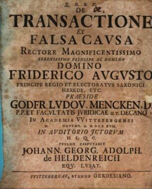 De transactione ex falsa causa