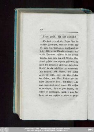 Kehrt zurück, ihr seid glücklich!
