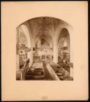Kreuzkirche Spremberg Wiederherstellung: Innenansicht vor den Umbauten 1897/98