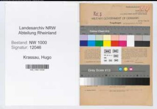 Entnazifizierung Hugo Krassau, geb. 23.10.1903 (Zollbeamter)