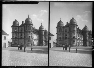 Karlsruhe Schloss Gottesau Ansicht von Nordwesten (Nord- und Westseite)
