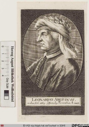 Bildnis Leonardo Bruni (lat. Leonardus Aretinus)