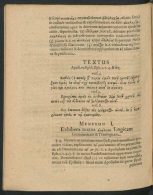 Membrum I. Exhibens textus ... Logicam Grammaticam & Theologicam.