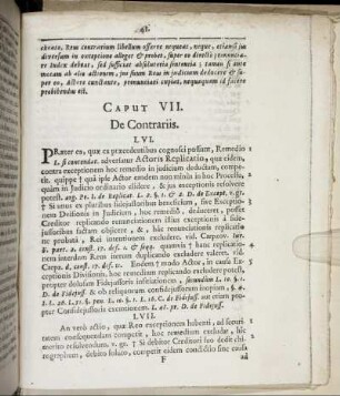 Caput VII. De Contrariis.