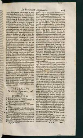 445-476, Titulus VI. De clerico aegrotante vel debilitato - Titulus XIII. De rebus ecclesiae alienandis, vel non