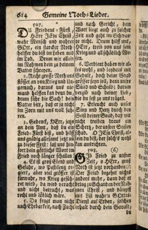 614-621, Gemeine Noth-Lieder (§ 507 - 513)