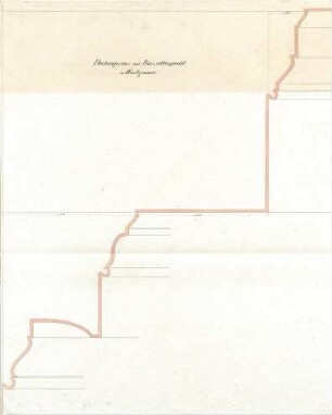 Gärtner, Friedrich von; Athen (Griechenland); Königliche Residenz (Athener Schloss) - Wartezimmer - Deckengesims u. Kassettenprofil (Detail)