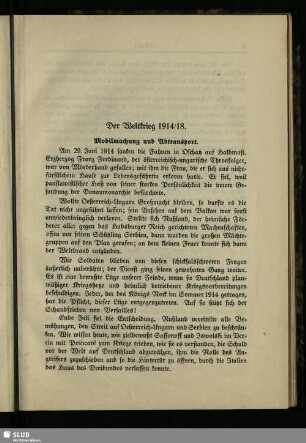 Der Weltkrieg 1914/18