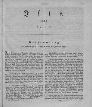 Versammlung der Naturforscher und Aerzte zu Bonn im September 1835