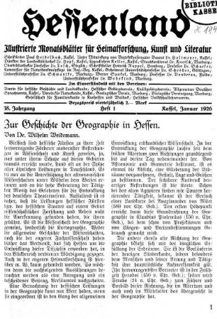 Heft 1, Januar 1926