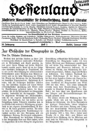 Heft 1, Januar 1926