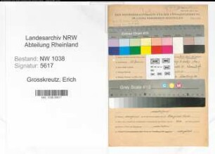 Entnazifizierung Erich Grosskreutz , geb. 23.01.1907 (Arbeiter)