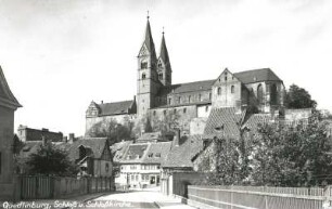 Quedlinburg. Burgberg mit Schloss und Stiftskirche von Südosten