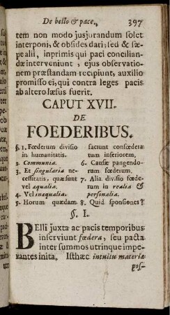 Caput XVII. De Foederibus.