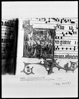 Graduale, fol. 160r: Initiale V(iri), Pfingsten