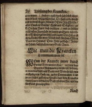 Wie man die Krancken Communiciren sol.