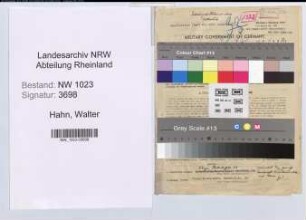 Entnazifizierung Walter Hahn , geb. 20.12.1895 (Lehrer)