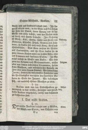 I. Das wüste Arabien.