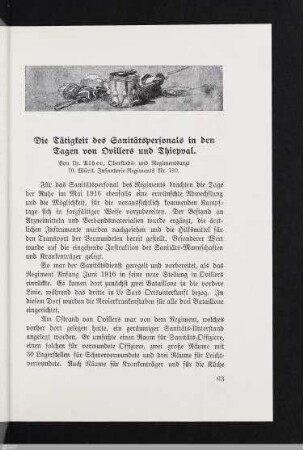 Die Tätigkeit des Sanitätspersonals in den Tagen von Ovillers und Thiepval