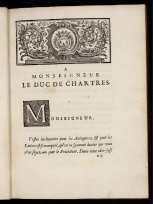 A Monseigneur Le Duc De Chartes.