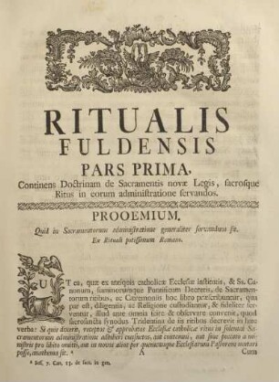 Ritualis Fuldensis. Pars prima.