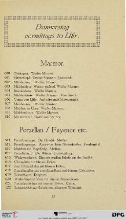 Marmor (Nr. 600 - 610)