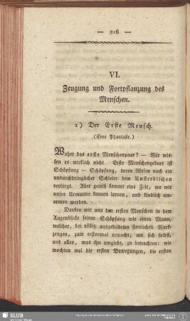 VI. Zeugung und Fortpflanzung des Menschen