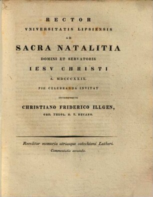 Memoria utriusque catechismi Lutheri : Commentatio .... 2