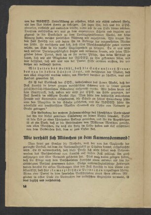 Wie verhält sich München zu dem Kameradenmord?