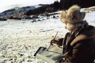 Schauinsland: Frau Schüle malt im Schnee
