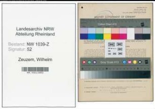 Entnazifizierung Wilhelm Zeuzem , geb. 11.04.1909 (Kaufmann)