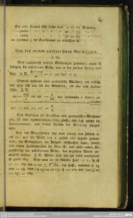 Von den reinen quadratischen Gleichungen