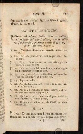 101-114, Caput Secundum. Quidnam ad nobilem hujus vitae caritatem, ... - Caput Tertium. Quidnam actibus nostris ad finem ultimum...