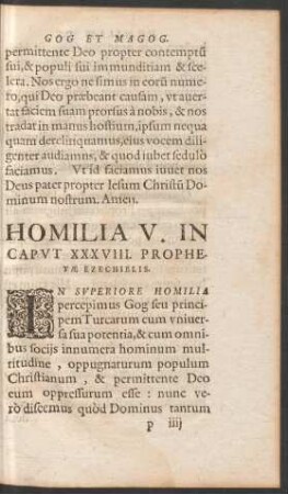 Homilia V. In Caput XXXVIII. Prophetae Ezechielis.