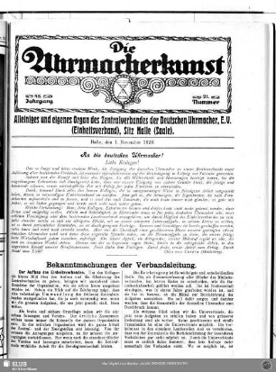 An die deutschen Uhrmacher!