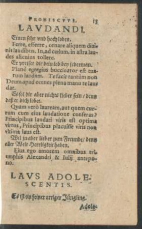 Laus Adolescentis.